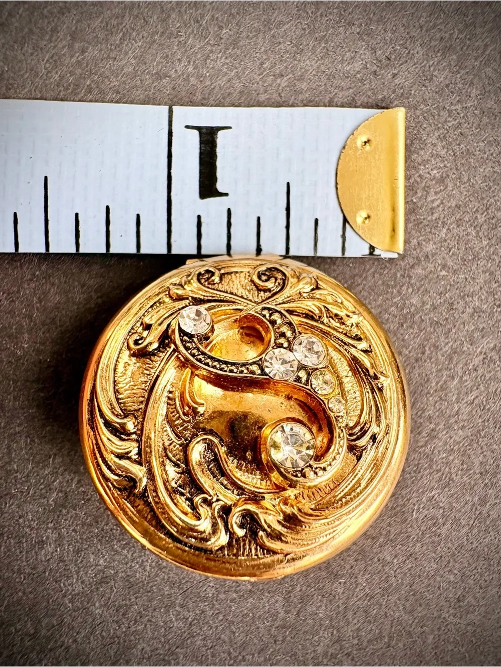 Vintage Art Nouveau Revival “Eternal Question” Locket Brooch
